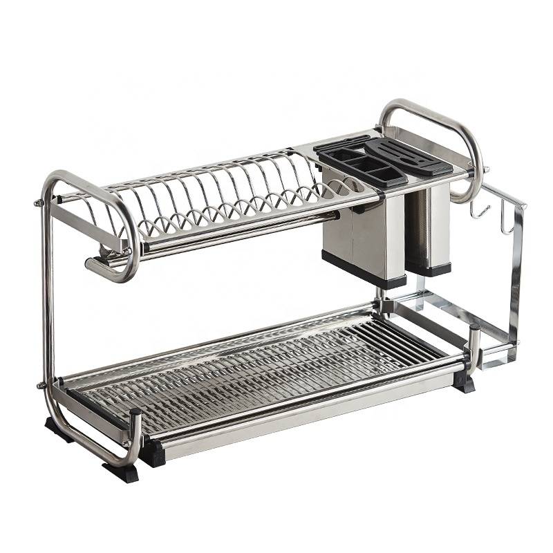 Modern Stainless Steel Kitchen Drainer Storage Shelf Dish Drying Rack